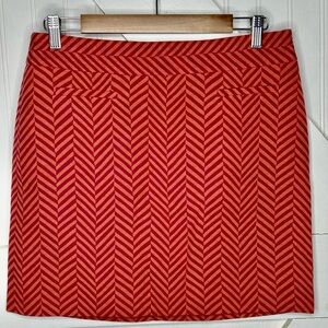 Chevron Patterned Red Skirt